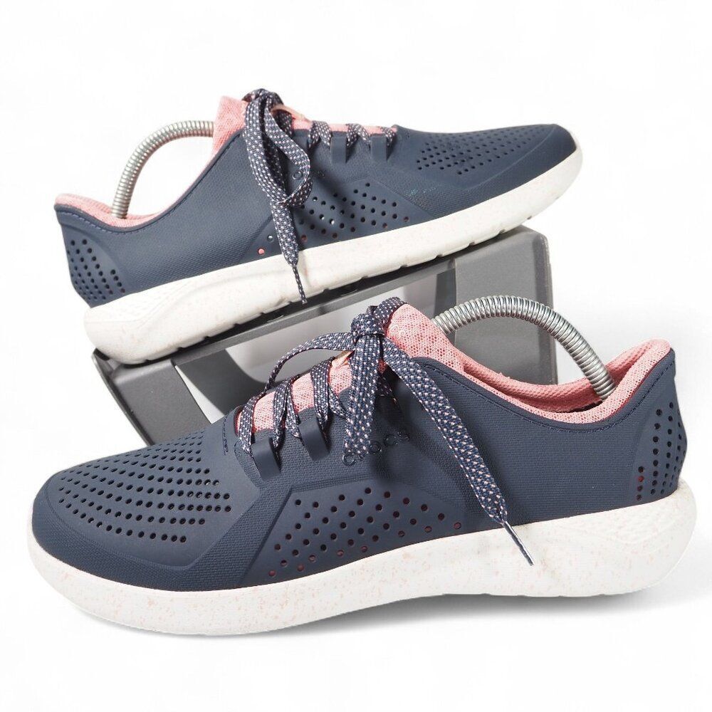 Crocs‎ LiteRide Pacer Sneakers Grey / Pink 206036 Women's 11